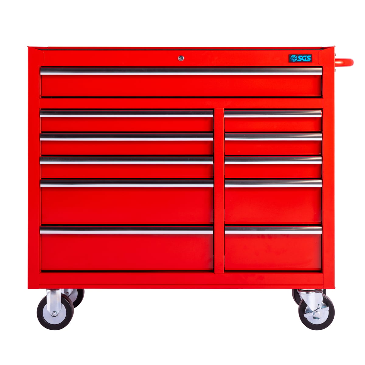 SGS 42in 11 Drawer Professional Roller Tool Cabinet | Red